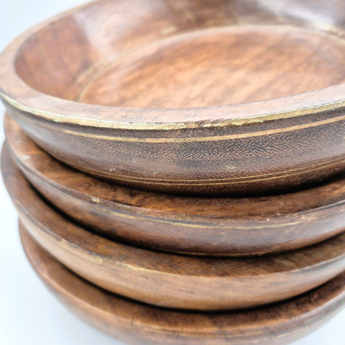 Vintage teak bowl with a shallow 6 cm well, decorative in itself or used for serving fruit and salads