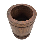 Vintage wooden pot 11 cm in diameter and 15 cm high, finished in wax, for a large candle or utensils