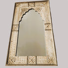Hand-carved wood mirror from Rajasthan