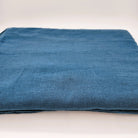 Sea blue indigo linen bedspread by Citta, 100% flax linen with vertical line detailing