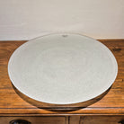 Luna round glass platter in aqua, 46 cm diameter, for entertaining