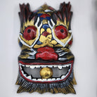 Simba hand-painted wooden Halloween mask, about 25 cm tall