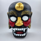 Herman wooden Halloween mask, hand-painted with a rustic finish