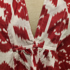 Red ikat block-print May dress, lightweight A-line