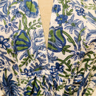May floral block-print cotton dress, can be belted at the waist