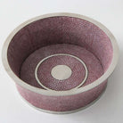 Faux shagreen wine coaster in mulberry, 16 x 16 x 5 cm, stainless steel, Forwood Design