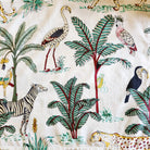 Safari print cotton napkins, set of 2 with zebras, leopards and palms, 45cm, machine washable