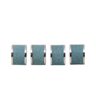 Teal faux shagreen napkin rings by Forwood Design, set of 4, showing all four rings