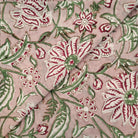 Dusty pink blossom block-print cotton napkins, 50 cm