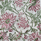 White Blossom block-print cotton napkin