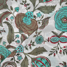 Turquoise pomegranate block-print cotton napkins, 50 cm