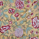 Block-print cotton napkins in a yellow summertime print, 50 cm