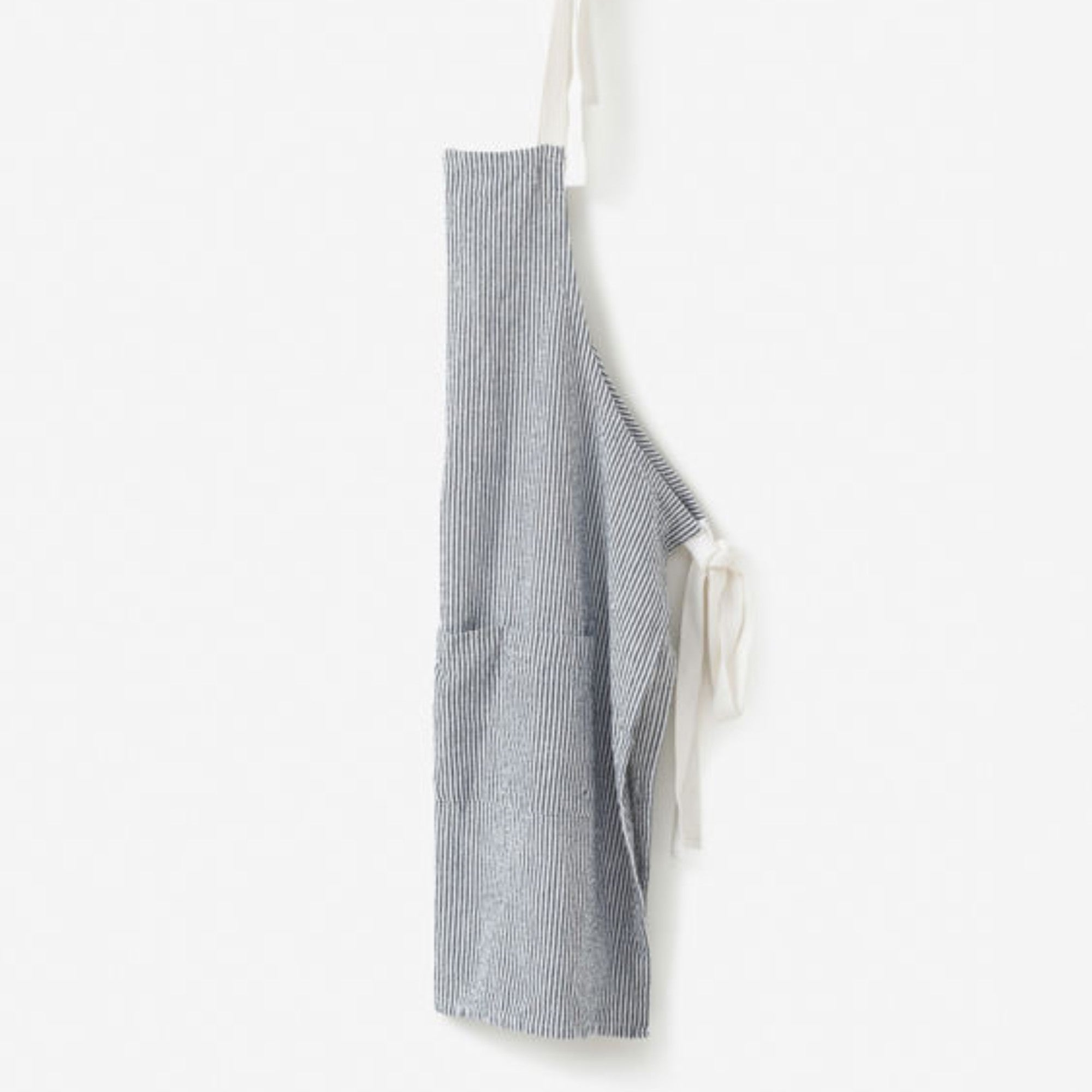 Navy striped washed cotton apron, 70 x 90 cm, everyday essential