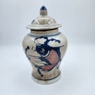 Catfish candle, painted ceramic temple jar, detail