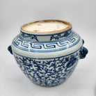 Ginger Jar scented candle, vintage blue and white pot with lion-topped lid, Tiger's Head scent