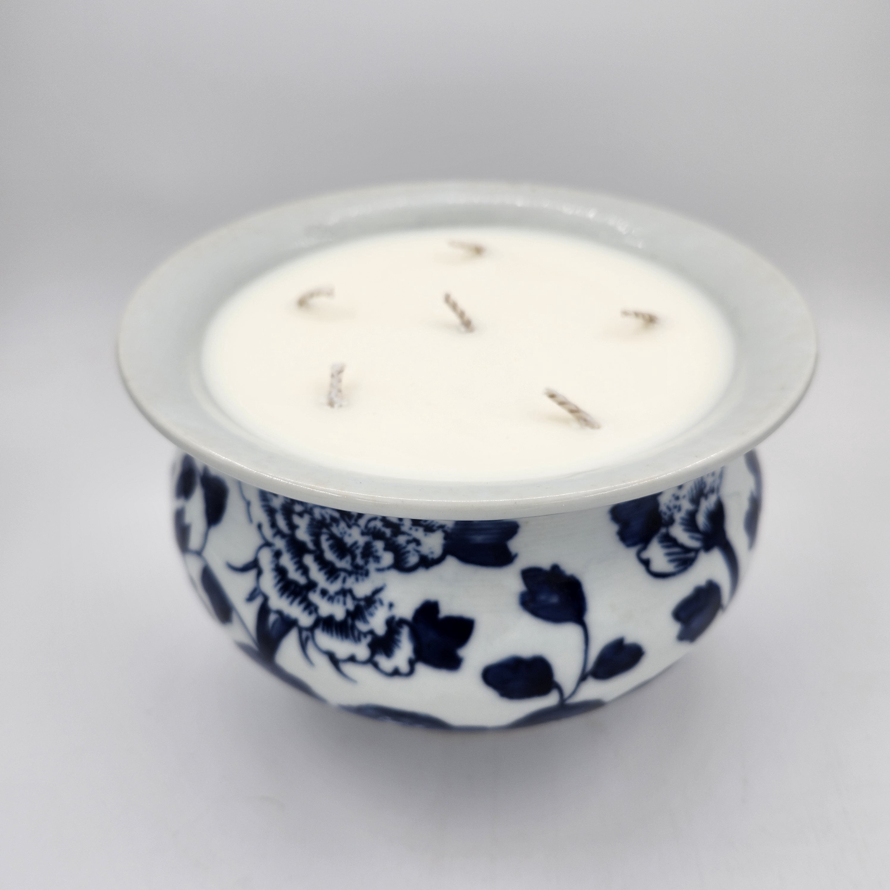 Blue and White Bowl scented candle, large blue and white ceramic bowl, Lobster Bay scent