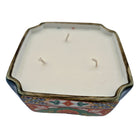 Imari candle, Imari-style porcelain dish, detail