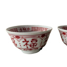 Luck scented candle in small ceramic bowl painted with the character luck in red, organic soy wax