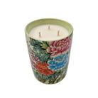 Peonies candle, peony-painted ceramic pot, detail