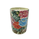 Peonies scented candle, ceramic pot hand-painted with colourful peonies, Stanley scent