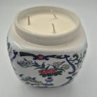 Vases with Flowers candle, painted ceramic pot, detail
