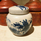 Rural Village scented candle, small ceramic pot decorated with a rural scene, organic soy wax
