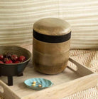 Orbis storage jar, large, mango wood with airtight lid, 1000 ml, handcrafted