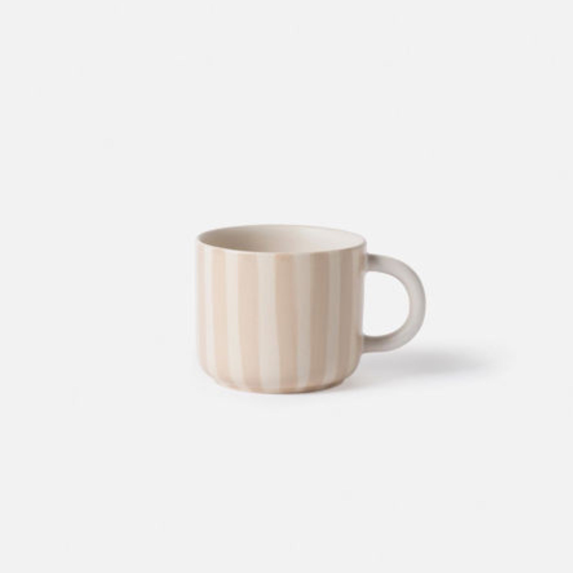 Paloma coffee cup in latte, stoneware, handmade in Portugal, styled