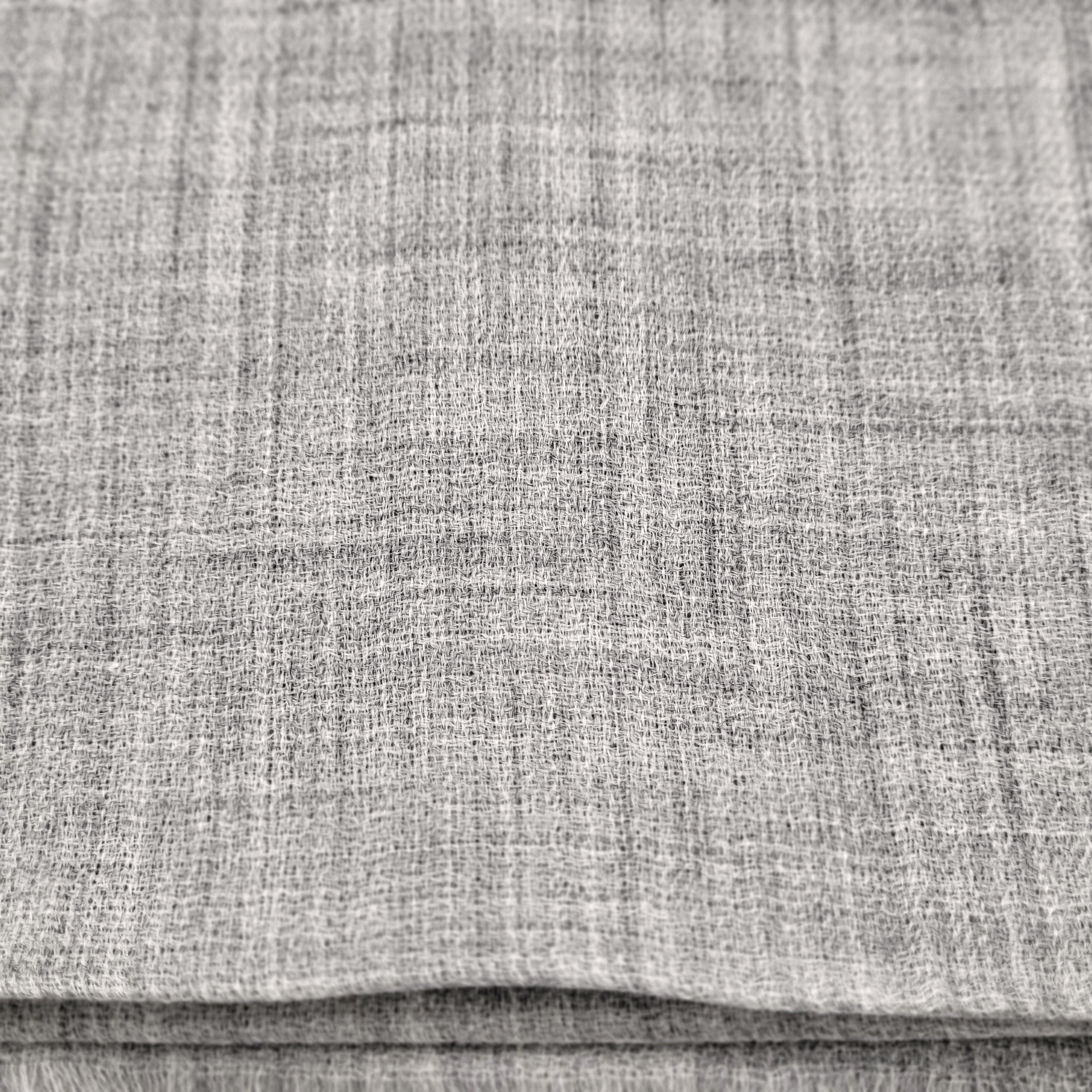 Feather grey plain 100% pashmina shawl, a soft, lightweight neutral colour that drapes easily over the shoulders