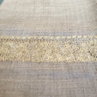 Natural pashmina with hand-embroidered gold border, 70 x 200 cm