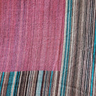 Multi striped pashmina shawl in old rose, silk and pashmina blend
