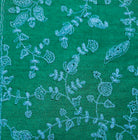 Pashmina with turquoise floral embroidery, lightweight, 75 x 200 cm