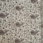 Brown paisley embroidery on natural pashmina, 100% pashmina, detail