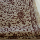 Burgundy paisley embroidery on linen pashmina, 100% pashmina, styled