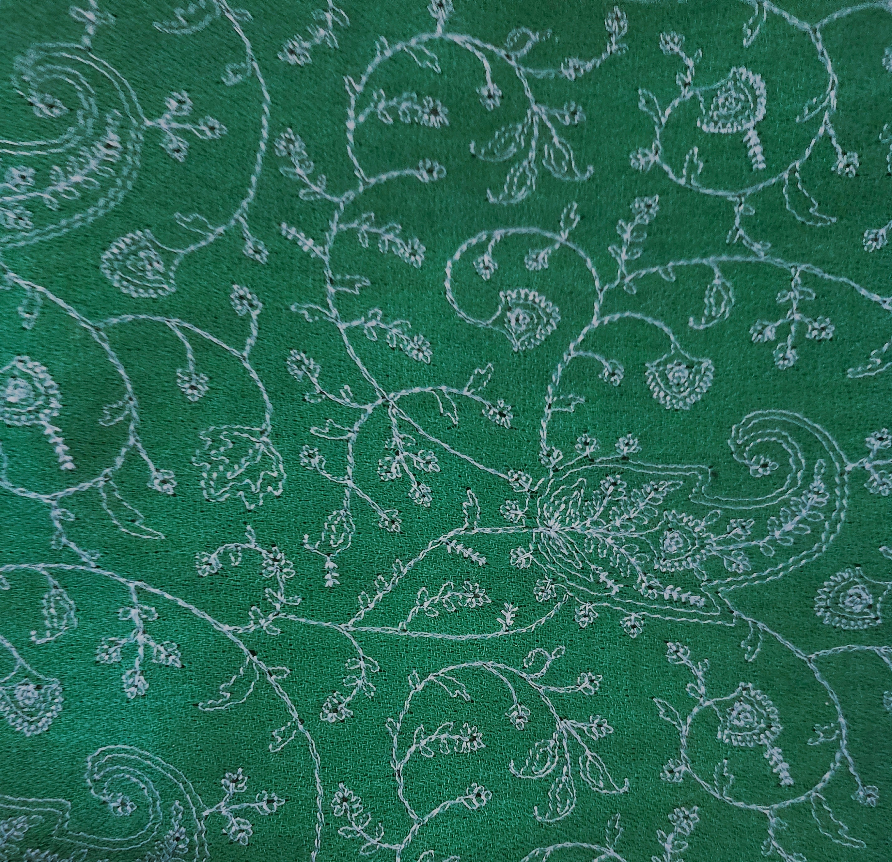 Pashmina with turquoise paisley embroidery, lightweight, 75 x 200 cm