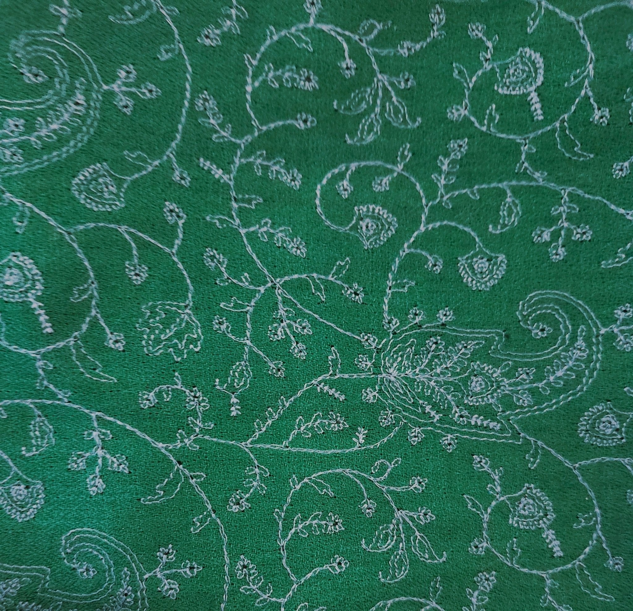 Pashmina with turquoise paisley embroidery, lightweight, 75 x 200 cm