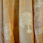 Tree embroidered pashmina in ginger with gold thread, 107 x 210 cm, 100% pure pashmina