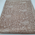 Pashmina with white paisley embroidery on natural ground, 75 x 200 cm