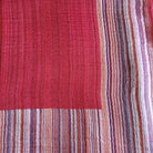 Multi striped pashmina shawl in crimson, silk and pashmina blend