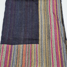 Multi striped pashmina shawl in ink, silk and pashmina blend