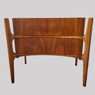 Swedish mid-century nightstand, walnut and beech, detail