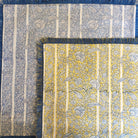 Pair of Gazal floral block-print linen cushion covers with fringe