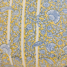 Gazal block-print linen cushion in yellow, 45 cm