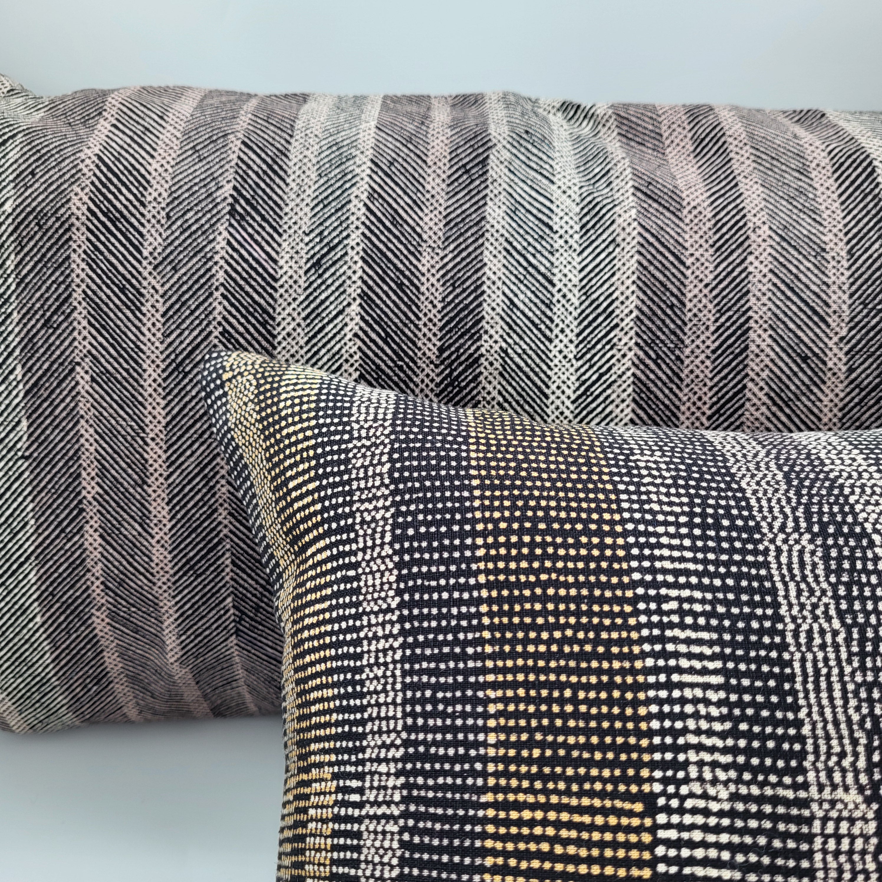 Kobe striped cotton-linen cushion cover