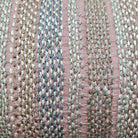 Shell pink striped embroidered cushion, 30 x 46 cm, block-printed with hand embroidery detail