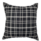 Plaid hand-dyed cushion cover in black, grey and white