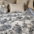 Samode Peacock quilt with a striped reverse