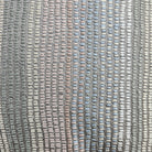 Tinka striped embroidered cushion in pale pink and grey, 46 x 46 cm, detail of block print