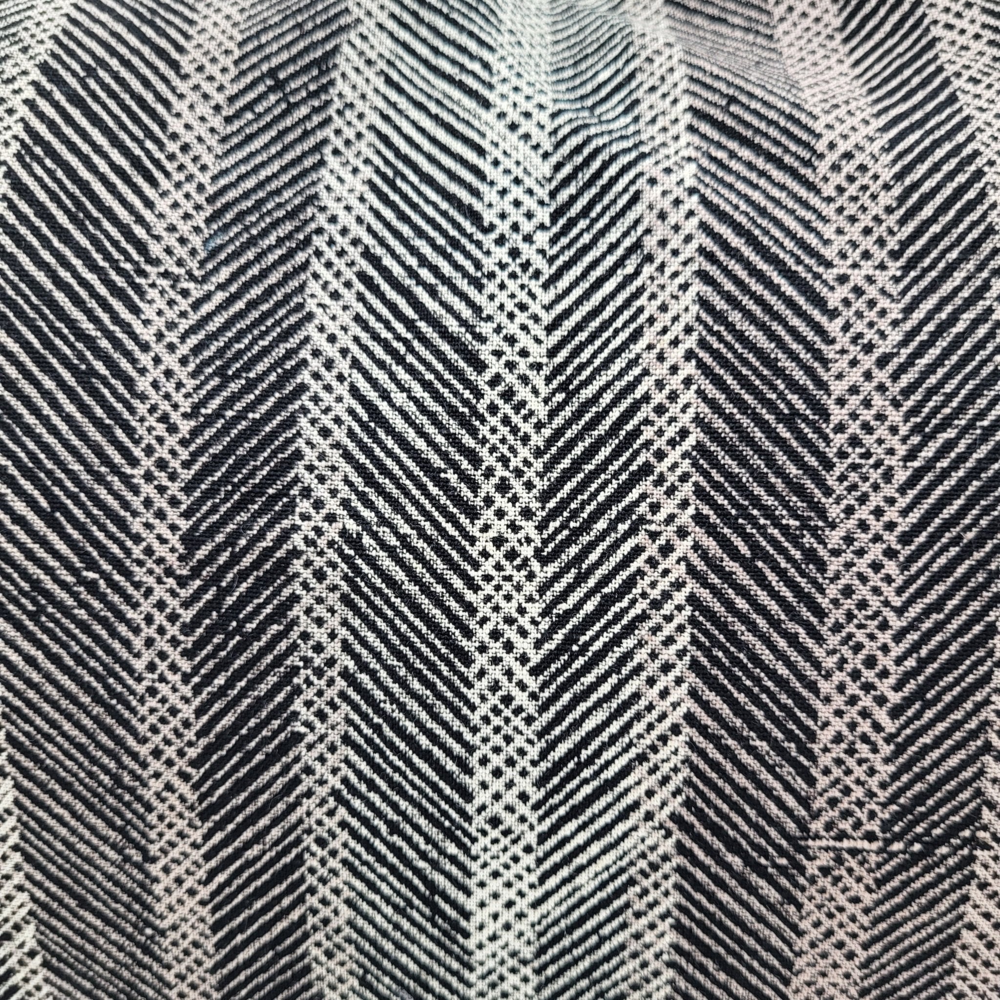 Kobe hand-dyed cushion in monochrome stripes