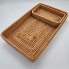 Rectangular rattan basket, natural handwoven rattan, made in Vietnam